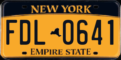 NY license plate FDL0641
