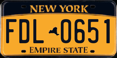 NY license plate FDL0651