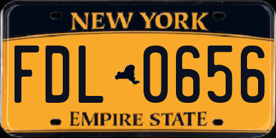 NY license plate FDL0656