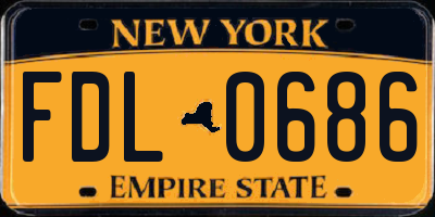 NY license plate FDL0686