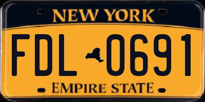 NY license plate FDL0691