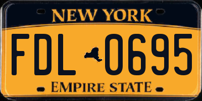 NY license plate FDL0695