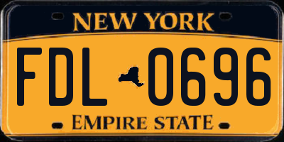 NY license plate FDL0696