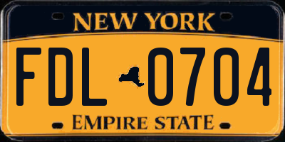 NY license plate FDL0704