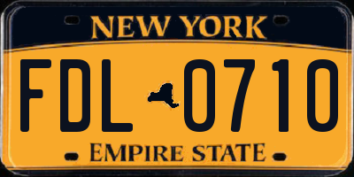 NY license plate FDL0710