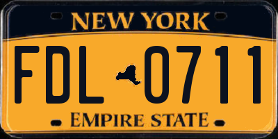 NY license plate FDL0711