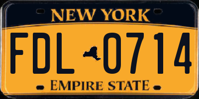 NY license plate FDL0714