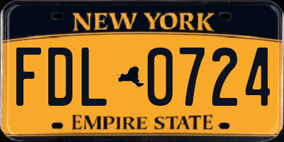 NY license plate FDL0724