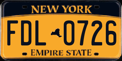 NY license plate FDL0726