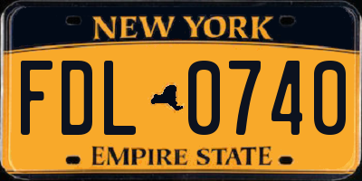NY license plate FDL0740