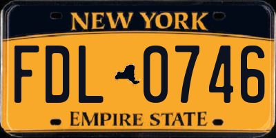 NY license plate FDL0746