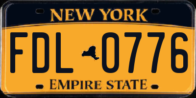 NY license plate FDL0776