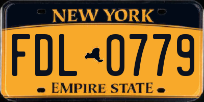 NY license plate FDL0779