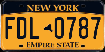 NY license plate FDL0787