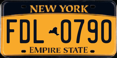 NY license plate FDL0790