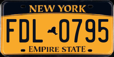 NY license plate FDL0795