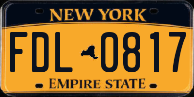 NY license plate FDL0817