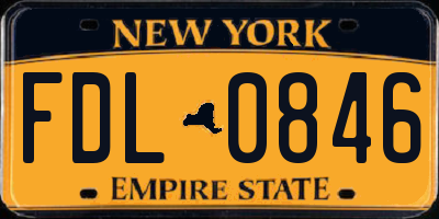 NY license plate FDL0846