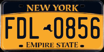 NY license plate FDL0856