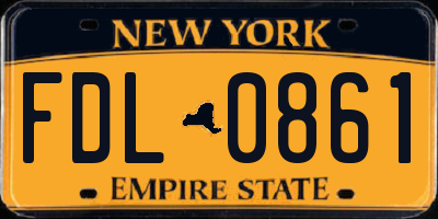 NY license plate FDL0861