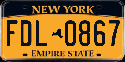 NY license plate FDL0867