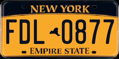 NY license plate FDL0877