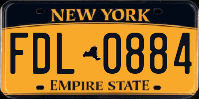 NY license plate FDL0884