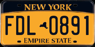 NY license plate FDL0891