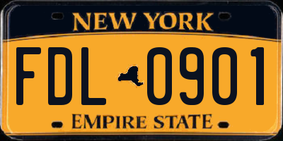 NY license plate FDL0901