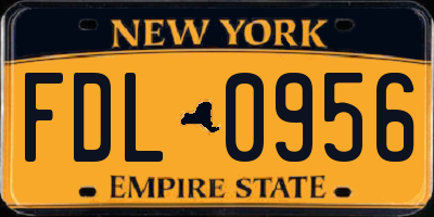 NY license plate FDL0956
