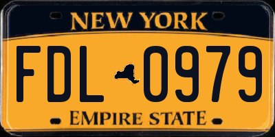 NY license plate FDL0979