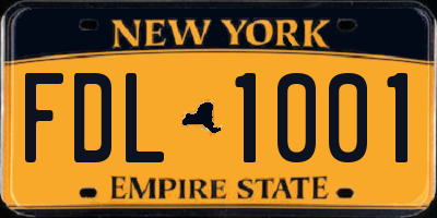 NY license plate FDL1001