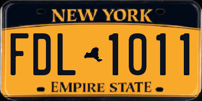 NY license plate FDL1011