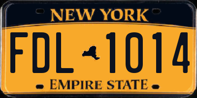 NY license plate FDL1014