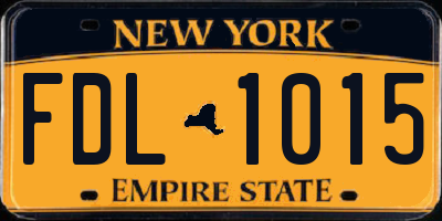 NY license plate FDL1015