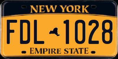 NY license plate FDL1028