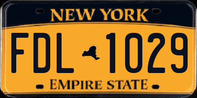NY license plate FDL1029