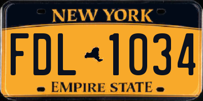 NY license plate FDL1034