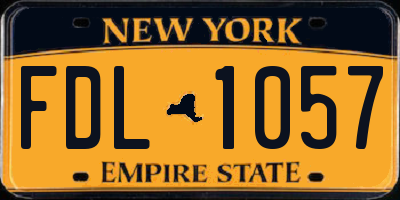 NY license plate FDL1057