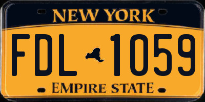 NY license plate FDL1059