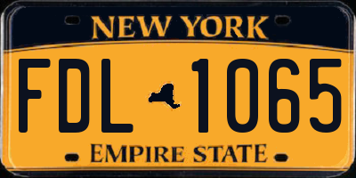 NY license plate FDL1065