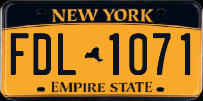 NY license plate FDL1071