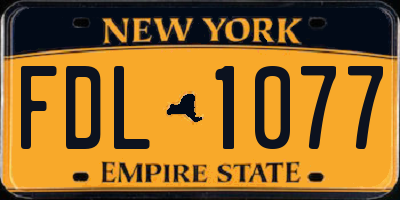 NY license plate FDL1077