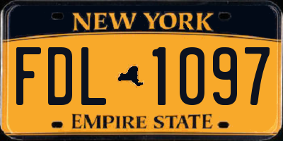 NY license plate FDL1097