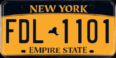 NY license plate FDL1101