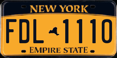 NY license plate FDL1110
