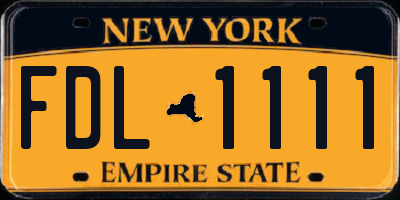 NY license plate FDL1111
