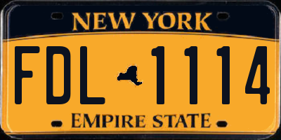 NY license plate FDL1114