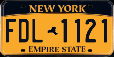 NY license plate FDL1121