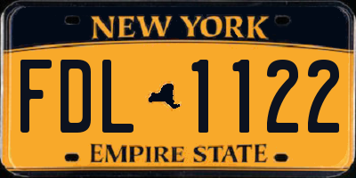 NY license plate FDL1122